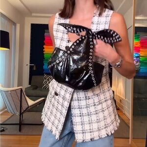ZARA Studded mini black  bucket bag 6290/410